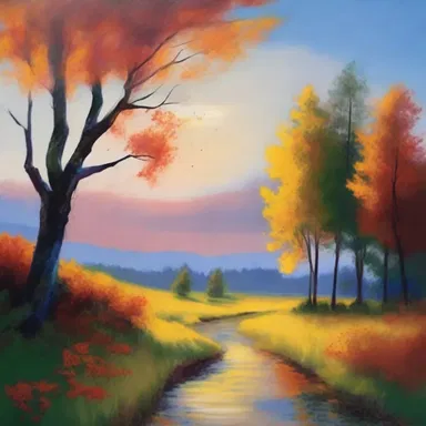 The artist used different colors to transpose the mood of the scenery in the painting.