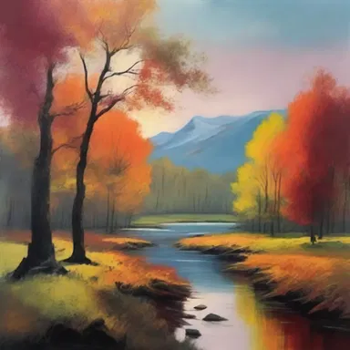 The artist used different colors to transpose the mood of the scenery in the painting.