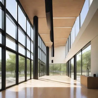 The determining factor in the design of this building was the natural light and the use of sustainable materials.