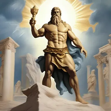 In Greek mythology, Zeus is a famous god who rules over Mount Olympus.