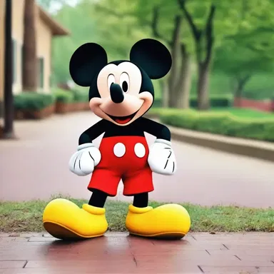 Mickey Mouse, a famous cartoon character, has been entertaining children for decades.