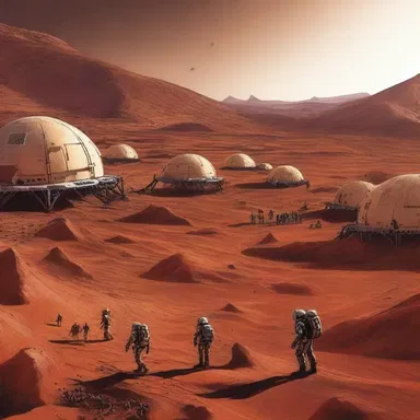 In the science fiction novel, humans hang around in colonies on Mars.