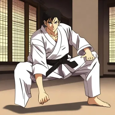 The disciplined protagonist in an anime series always follows the rules of the dojo in order to become a skilled fighter.