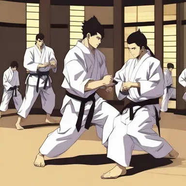 The disciplined protagonist in an anime series always follows the rules of the dojo in order to become a skilled fighter.