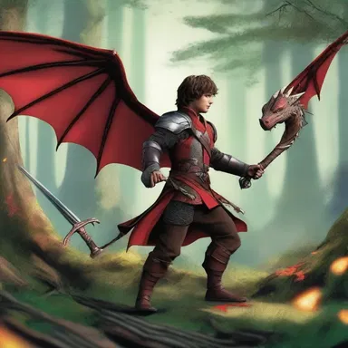 The protagonist's twopenny-halfpenny weapons couldn't withstand the power of the dragons in the enchanted forest.