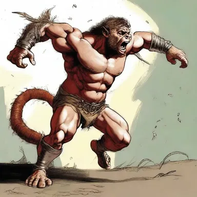 The twopenny-halfpenny creature from the ancient myth was easily defeated by the hero with a single strike.