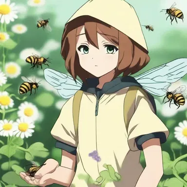 In the anime series, the protagonist has the ability to communicate with bees and uses them to gather information.