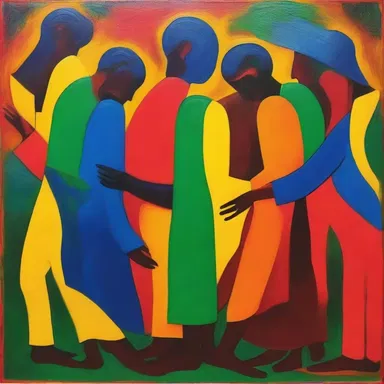 The painting symbolized the power of conciliation, with vibrant colors blending together to represent the overcoming of animosity and the restoration of harmony.