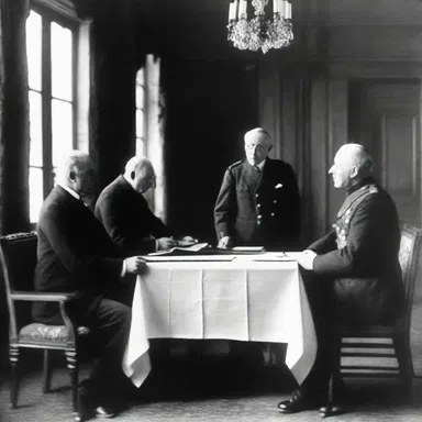 The Treaty of Versailles in 1919 was a conciliation between the Allied Powers and Germany after World War I.