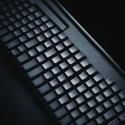 A dynamic film poster featuring a computer keyboard as the main focus, with dramatic lighting and bold typography imbuing an element of suspense.