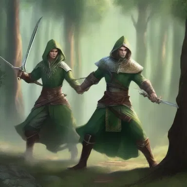 In the magical realm of Elvoria, the elven warriors master the art of fencing, engaging in thrilling duels to settle disputes.