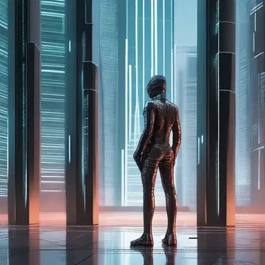 In the futuristic world of the novel, the protagonist uses advanced technology to fence stolen goods undetected.