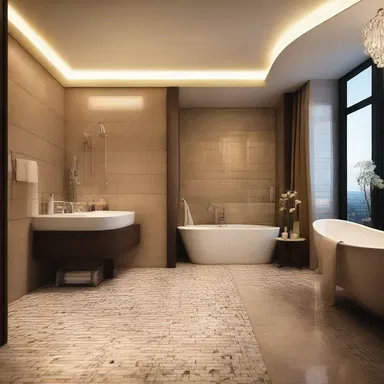 The tiling of the luxurious hotel suite created a romantic atmosphere for the couple's anniversary.