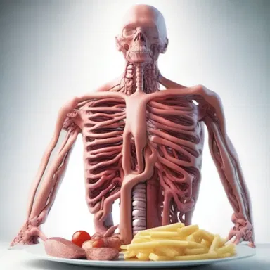 In the futuristic world of the novel, humans have evolved to have artificial short gastric arteries, allowing them to digest a wider range of foods.