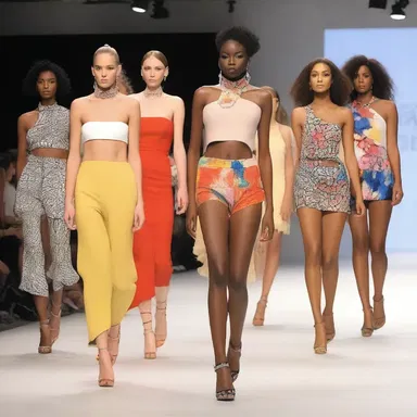 The fashion show presented a potpourri of diverse clothing styles and designs, reflecting the latest trends.