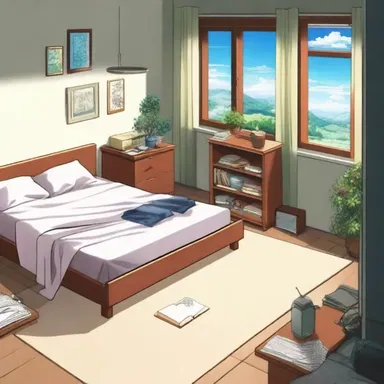 The main character's spacious and comfortable bedroom in the anime series adds to the overall roominess of their living environment.