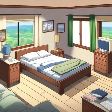 The main character's spacious and comfortable bedroom in the anime series adds to the overall roominess of their living environment.