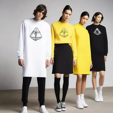 The designer incorporated the company's stock symbol into their clothing line, giving it a modern and trendy touch.