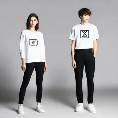 The designer incorporated the company's stock symbol into their clothing line, giving it a modern and trendy touch.