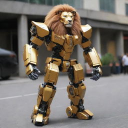 A sophisticated transformer robot beautifully transforming into a majestic lion