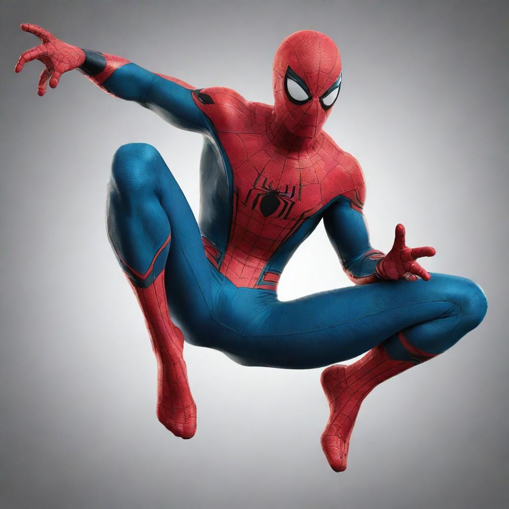 Comic-style Spider-Man in dynamic action pose