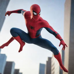 Comic-style Spider-Man in dynamic action pose