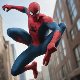 Comic-style Spider-Man in dynamic action pose