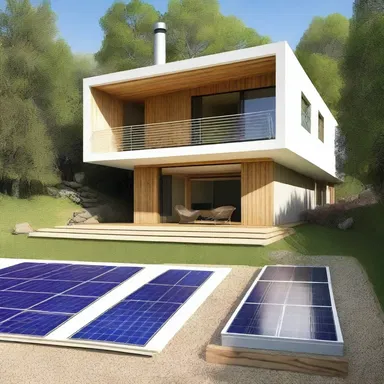 The house was designed with an autarkic concept, with solar panels and rainwater harvesting systems for self-sufficiency.