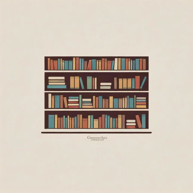 A logo for a bookstore and library, combining elements of books, shelves, and reading culture