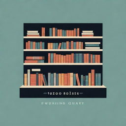 A logo for a bookstore and library, combining elements of books, shelves, and reading culture