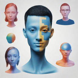 Digital avatar of a person in various creative and imaginative forms.