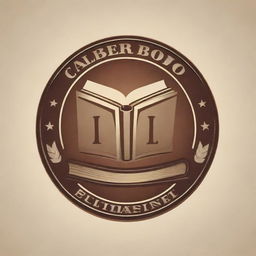 A stylized logo for 'Caliber Boo' incorporating elements that suggest books or literature