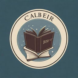 A stylized logo for 'Caliber Boo' incorporating elements that suggest books or literature