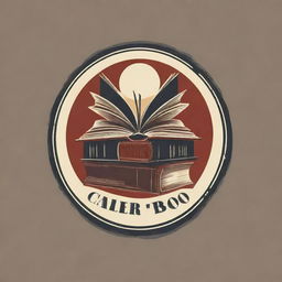 A stylized logo for 'Caliber Boo' incorporating elements that suggest books or literature