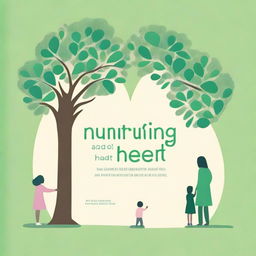 A high-quality digital art image of a book cover titled 'Nurturing the Heart: A Guide to Positive Parenting Practices'