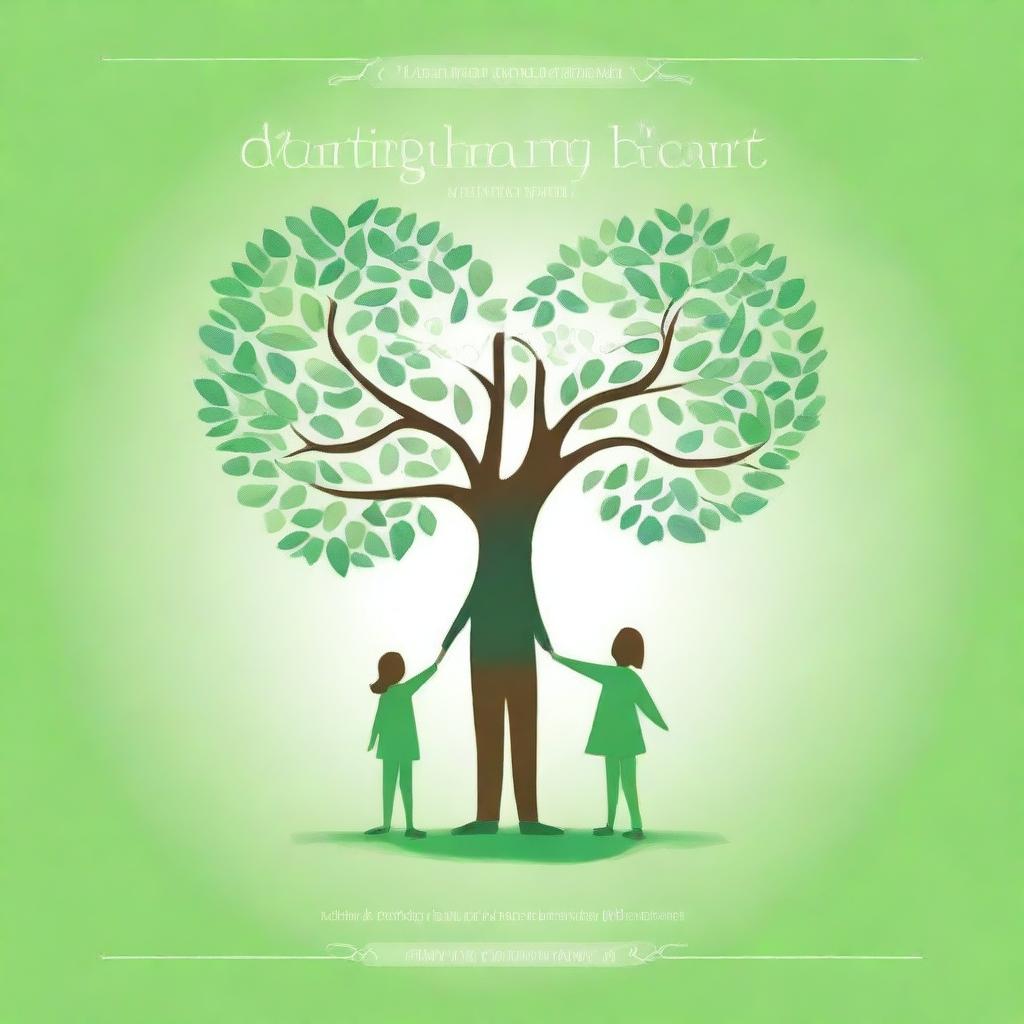 A high-quality digital art image of a book cover titled 'Nurturing the Heart: A Guide to Positive Parenting Practices'