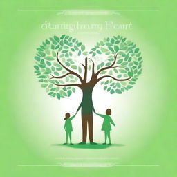 A high-quality digital art image of a book cover titled 'Nurturing the Heart: A Guide to Positive Parenting Practices'