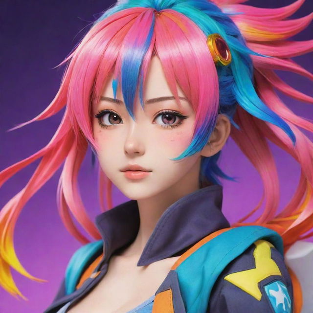 Anime-style character with vibrant colors and distinct, detailed features.