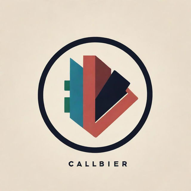 A creative logo blending the name 'Caliber' with elements of books