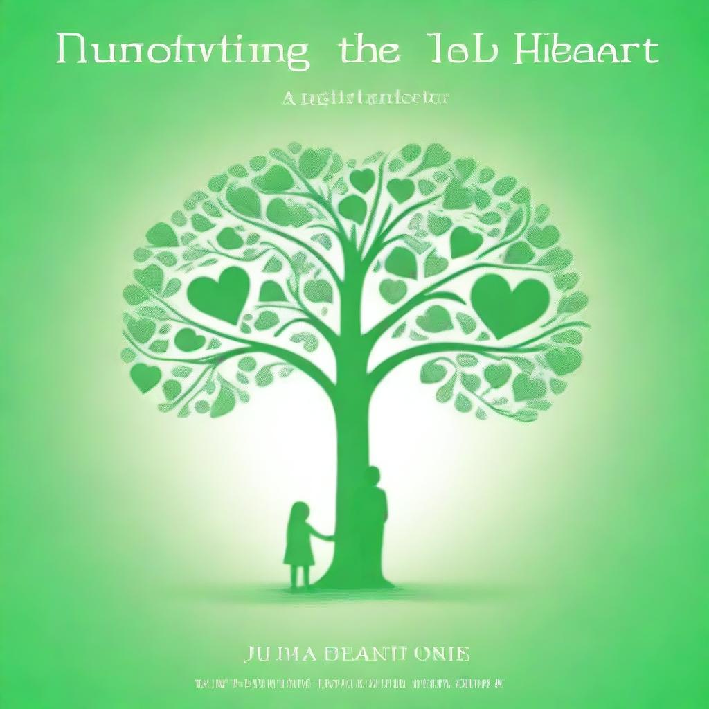 A high-quality digital art image of a book cover titled 'Nurturing the Heart: A Guide to Positive Parenting Practices'