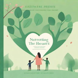 A high-quality digital art image of a book cover titled 'Nurturing the Heart: A Guide to Positive Parenting Practices'