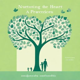 A high-quality digital art image of a book cover titled 'Nurturing the Heart: A Guide to Positive Parenting Practices'