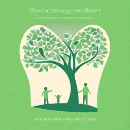 A high-quality digital art image of a book cover titled 'Nurturing the Heart: A Guide to Positive Parenting Practices'