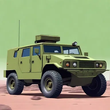 In the animated series, the military vehicles were depicted in the distinct color of olive drab.