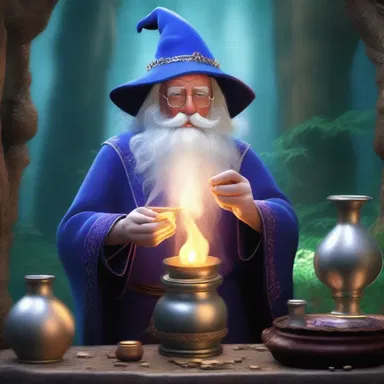In the enchanted land, the wizard cast a spell using a fluid drachm to create a potion of ultimate power.