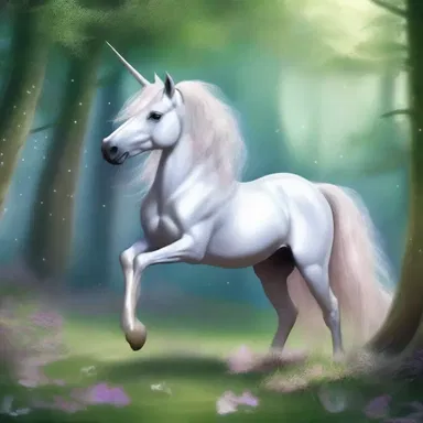 In the magical realm of Elvoria, the clumping of the unicorns' hoofs was believed to bring good luck to those who heard it.
