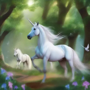 In the magical realm of Elvoria, the clumping of the unicorns' hoofs was believed to bring good luck to those who heard it.