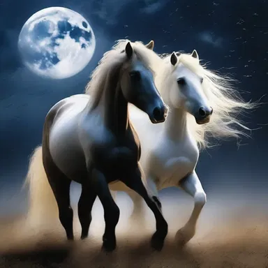 As they strolled under the moonlit sky, the clumping of the horse's hoofs echoed in perfect harmony with their beating hearts.