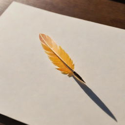 An elegantly crafted quill pen is artistically merging with a bright, radiant sun.