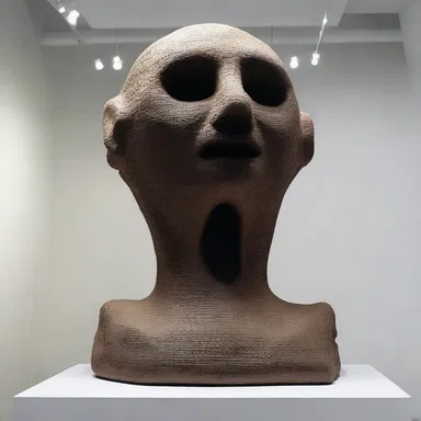 The sculpture stood out as an oddity among the gallery's collection due to its unconventional materials and shape.